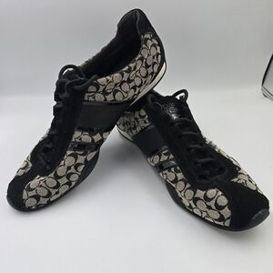 COACH A1940 Remonna Sneakers  Signature C Black Gray Size 9M *FLAWS PLEASE READ*